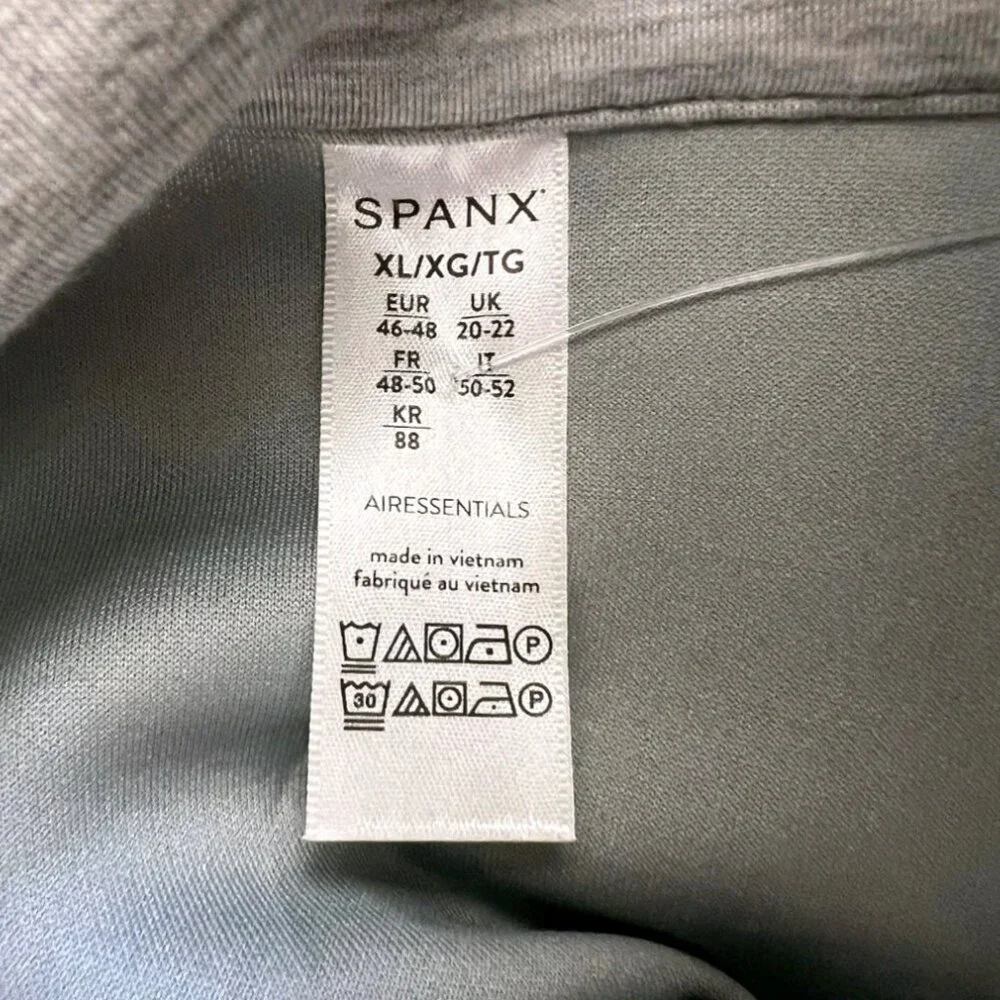 SPANX Air Essentials Jumpsuit Women's XL Wide Leg Half Zip Light Gray NEW - Picture 6 of 13